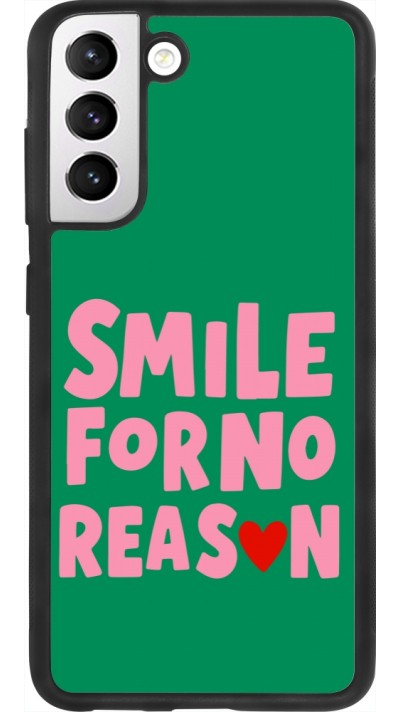 Coque Samsung Galaxy S21 FE 5G - Silicone rigide noir Smile for no reason 2026