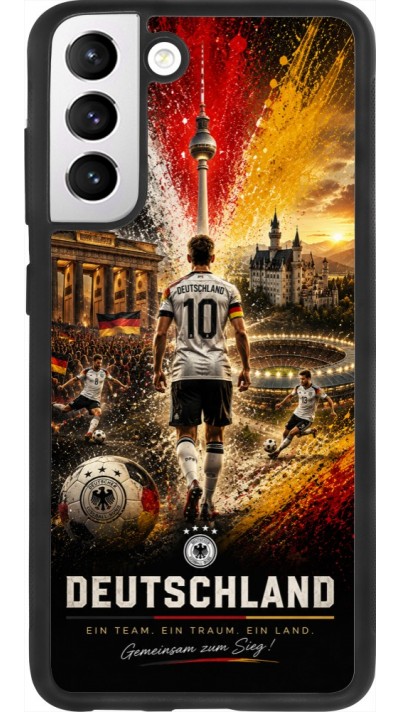 Coque Samsung Galaxy S21 FE 5G - Silicone rigide noir Football Allemagne splash 2026