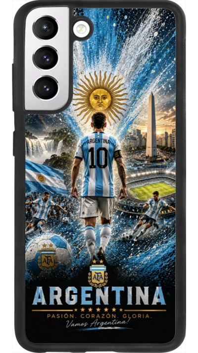 Coque Samsung Galaxy S21 FE 5G - Silicone rigide noir Football Argentine splash 2026