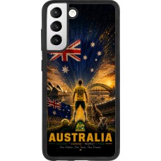 Coque Samsung Galaxy S21 FE 5G - Silicone rigide noir Football Australie splash 2026