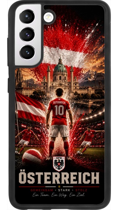 Coque Samsung Galaxy S21 FE 5G - Silicone rigide noir Football Autriche splash 2026