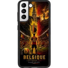 Coque Samsung Galaxy S21 FE 5G - Silicone rigide noir Football Belgique splash 2026