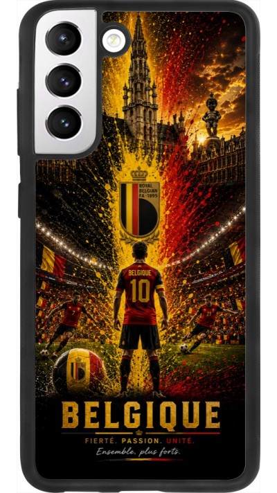 Coque Samsung Galaxy S21 FE 5G - Silicone rigide noir Football Belgique splash 2026