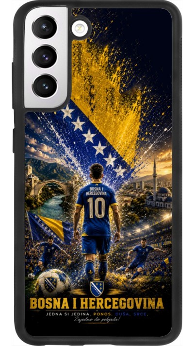 Coque Samsung Galaxy S21 FE 5G - Silicone rigide noir Football Bosnie-Herzégovine splash 2026