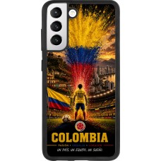 Coque Samsung Galaxy S21 FE 5G - Silicone rigide noir Football Colombie splash 2026