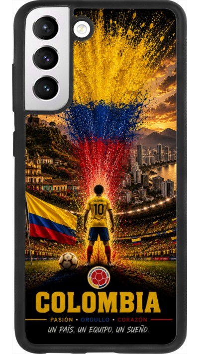 Coque Samsung Galaxy S21 FE 5G - Silicone rigide noir Football Colombie splash 2026