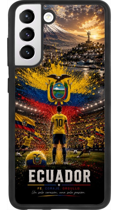 Coque Samsung Galaxy S21 FE 5G - Silicone rigide noir Football Équateur splash 2026