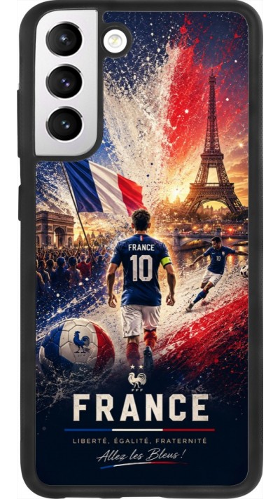 Coque Samsung Galaxy S21 FE 5G - Silicone rigide noir Football France splash 2026