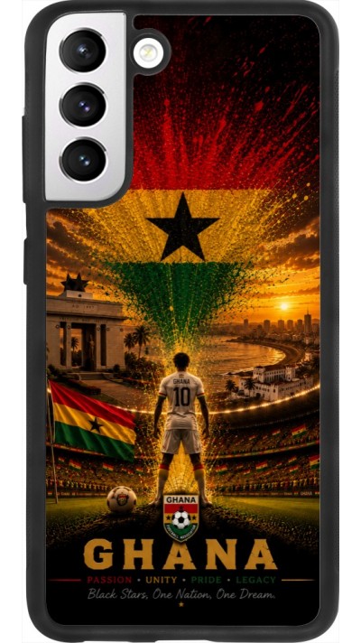 Coque Samsung Galaxy S21 FE 5G - Silicone rigide noir Football Ghana splash 2026