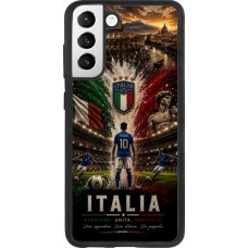Coque Samsung Galaxy S21 FE 5G - Silicone rigide noir Football Italie splash 2026