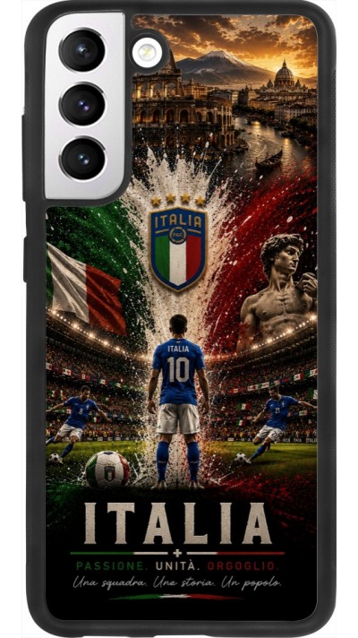 Coque Samsung Galaxy S21 FE 5G - Silicone rigide noir Football Italie splash 2026