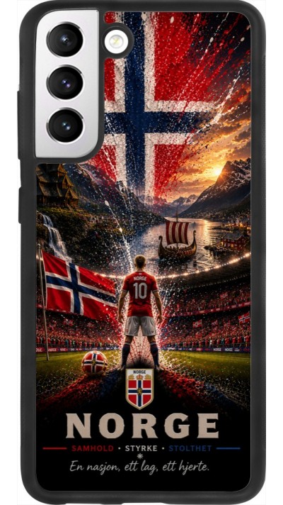 Coque Samsung Galaxy S21 FE 5G - Silicone rigide noir Football Norvège splash 2026