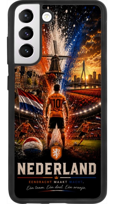 Coque Samsung Galaxy S21 FE 5G - Silicone rigide noir Football Pays-Bas splash 2026