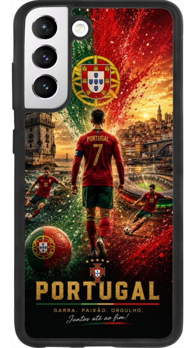 Coque Samsung Galaxy S21 FE 5G - Silicone rigide noir Football Portugal splash 2026