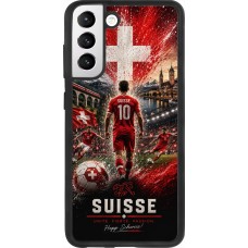 Coque Samsung Galaxy S21 FE 5G - Silicone rigide noir Football Suisse splash 2026