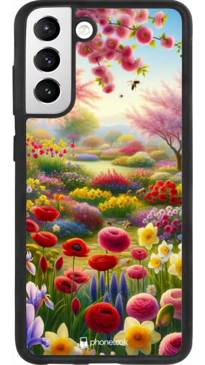 Coque Samsung Galaxy S21 FE 5G - Silicone rigide noir Spring 25 Bouquet printemps