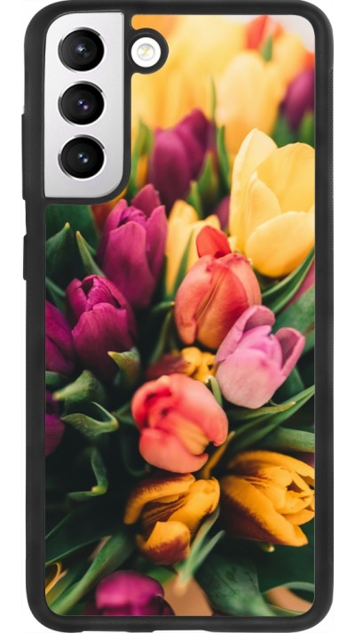 Coque Samsung Galaxy S21 FE 5G - Silicone rigide noir Bouquet of tulips 2026