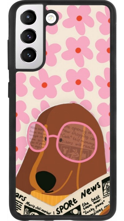 Coque Samsung Galaxy S21 FE 5G - Silicone rigide noir Dog with newspaper 2026