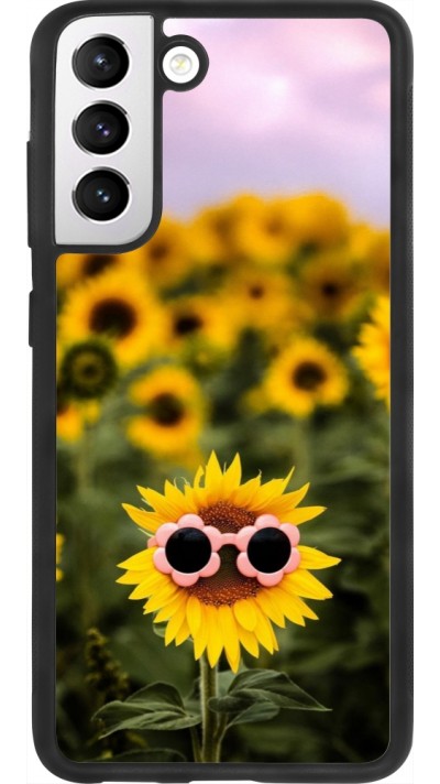 Coque Samsung Galaxy S21 FE 5G - Silicone rigide noir Sunflower with glasses 2026