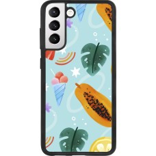 Coque Samsung Galaxy S21 FE 5G - Silicone rigide noir Summer 2025 Pattern papaya