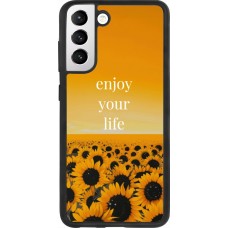 Coque Samsung Galaxy S21 FE 5G - Silicone rigide noir Summer 2026 Enjoy your life