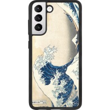 Coque Samsung Galaxy S21 FE 5G - Silicone rigide noir Tableau art - La Grande Vague de Kanagawa - Hokusai
