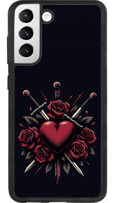 Coque Samsung Galaxy S21 FE 5G - Silicone rigide noir Valentine 2024 gothic love
