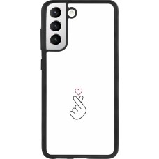 Coque Samsung Galaxy S21 FE 5G - Silicone rigide noir Valentine 2024 heart by Millennials