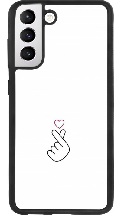 Coque Samsung Galaxy S21 FE 5G - Silicone rigide noir Valentine 2024 heart by Millennials