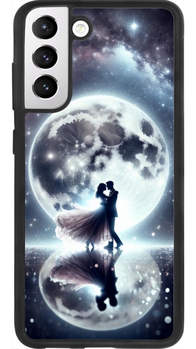 Coque Samsung Galaxy S21 FE 5G - Silicone rigide noir Valentine 2024 Love under the moon