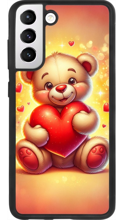 Coque Samsung Galaxy S21 FE 5G - Silicone rigide noir Valentine 2024 Teddy love