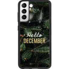 Coque Samsung Galaxy S21 FE 5G - Silicone rigide noir Winter 25 Winter hello december