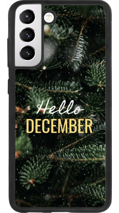 Coque Samsung Galaxy S21 FE 5G - Silicone rigide noir Winter 25 Winter hello december