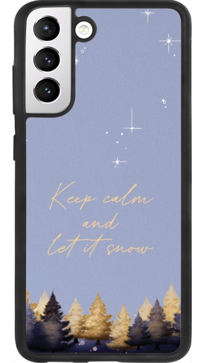 Coque Samsung Galaxy S21 FE 5G - Silicone rigide noir Winter 25 Winter illustration of trees