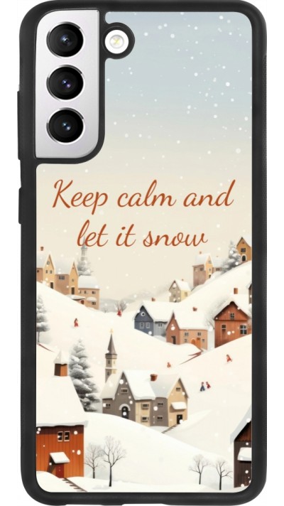 Coque Samsung Galaxy S21 FE 5G - Silicone rigide noir Winter 25 Winter Keep calm and let it snow