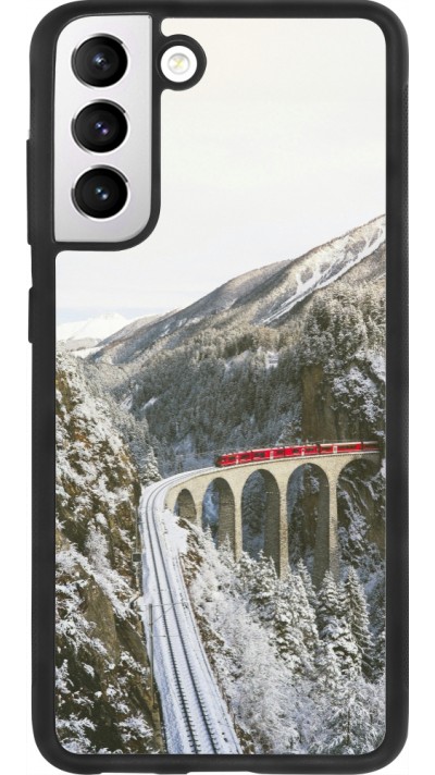 Coque Samsung Galaxy S21 FE 5G - Silicone rigide noir Winter 25 Winter polar express