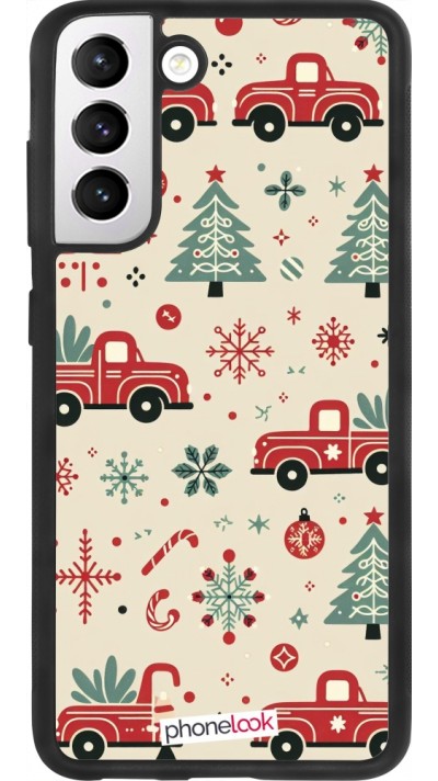 Coque Samsung Galaxy S21 FE 5G - Silicone rigide noir Noël 2024 Camion Sapin