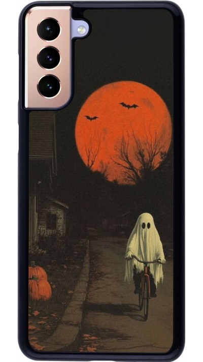 Coque Samsung Galaxy S21+ 5G - Halloween 2025 Ghost on a bicycle