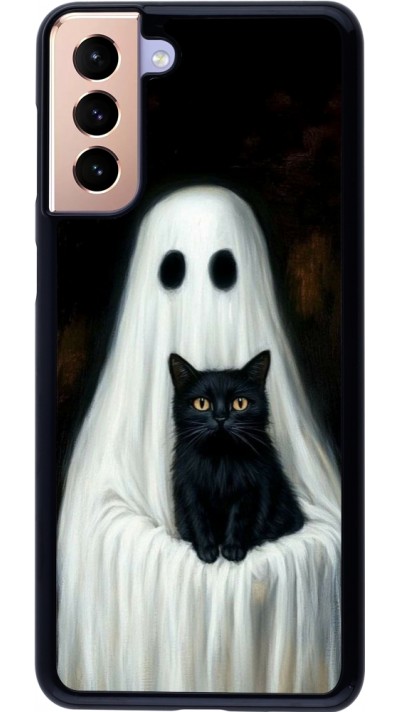 Coque Samsung Galaxy S21+ 5G - Halloween 2025 Ghost with black cat