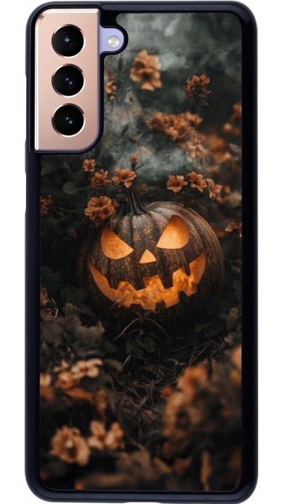 Coque Samsung Galaxy S21+ 5G - Halloween 2025 Pumpkin with flowers
