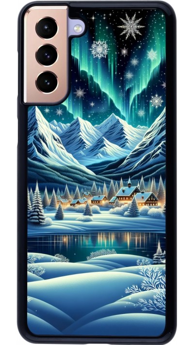 Coque Samsung Galaxy S21+ 5G - Snowy Mountain Village Lake night