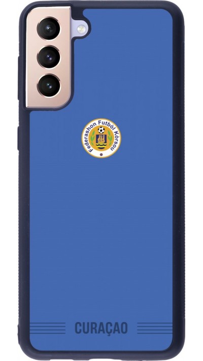 Samsung Galaxy S21+ 5G Case Hülle - Silikon schwarz Curaçao 2026 personalisierbares Fussballtrikot