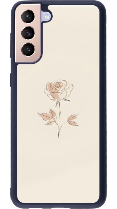 Coque Samsung Galaxy S21+ 5G - Silicone rigide noir Sable Rose Minimaliste