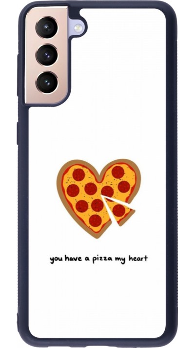 Coque Samsung Galaxy S21+ 5G - Silicone rigide noir Saint Valentines Day 26 You have my pizza heart