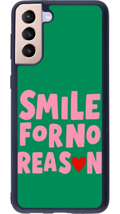 Coque Samsung Galaxy S21+ 5G - Silicone rigide noir Smile for no reason 2026