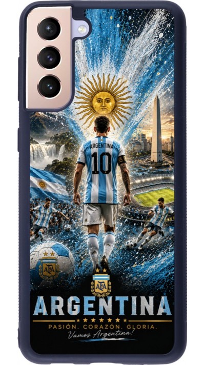 Samsung Galaxy S21+ 5G Case Hülle - Silikon schwarz Fussball Argentinien splash 2026
