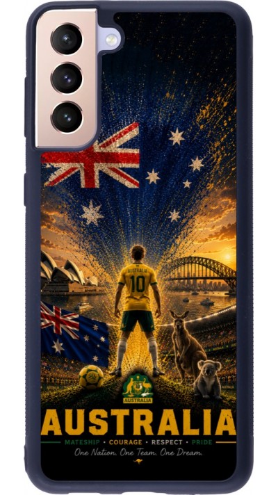 Samsung Galaxy S21+ 5G Case Hülle - Silikon schwarz Fussball Australien splash 2026