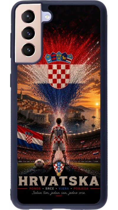 Samsung Galaxy S21+ 5G Case Hülle - Silikon schwarz Fussball Kroatien splash 2026