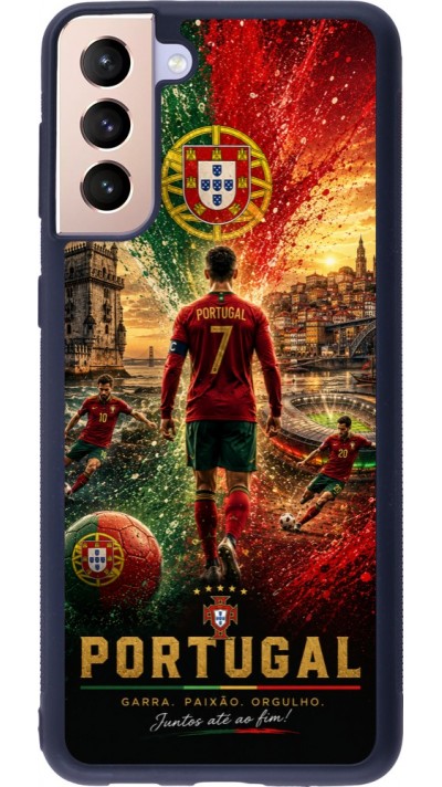 Samsung Galaxy S21+ 5G Case Hülle - Silikon schwarz Fussball Portugal splash 2026