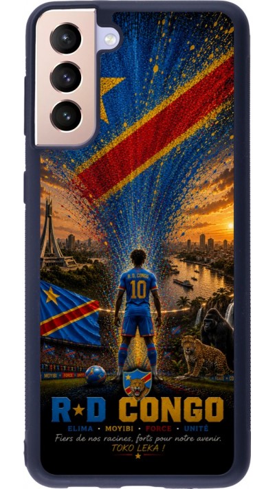 Samsung Galaxy S21+ 5G Case Hülle - Silikon schwarz Fussball Demokratische Republik Kongo splash 2026